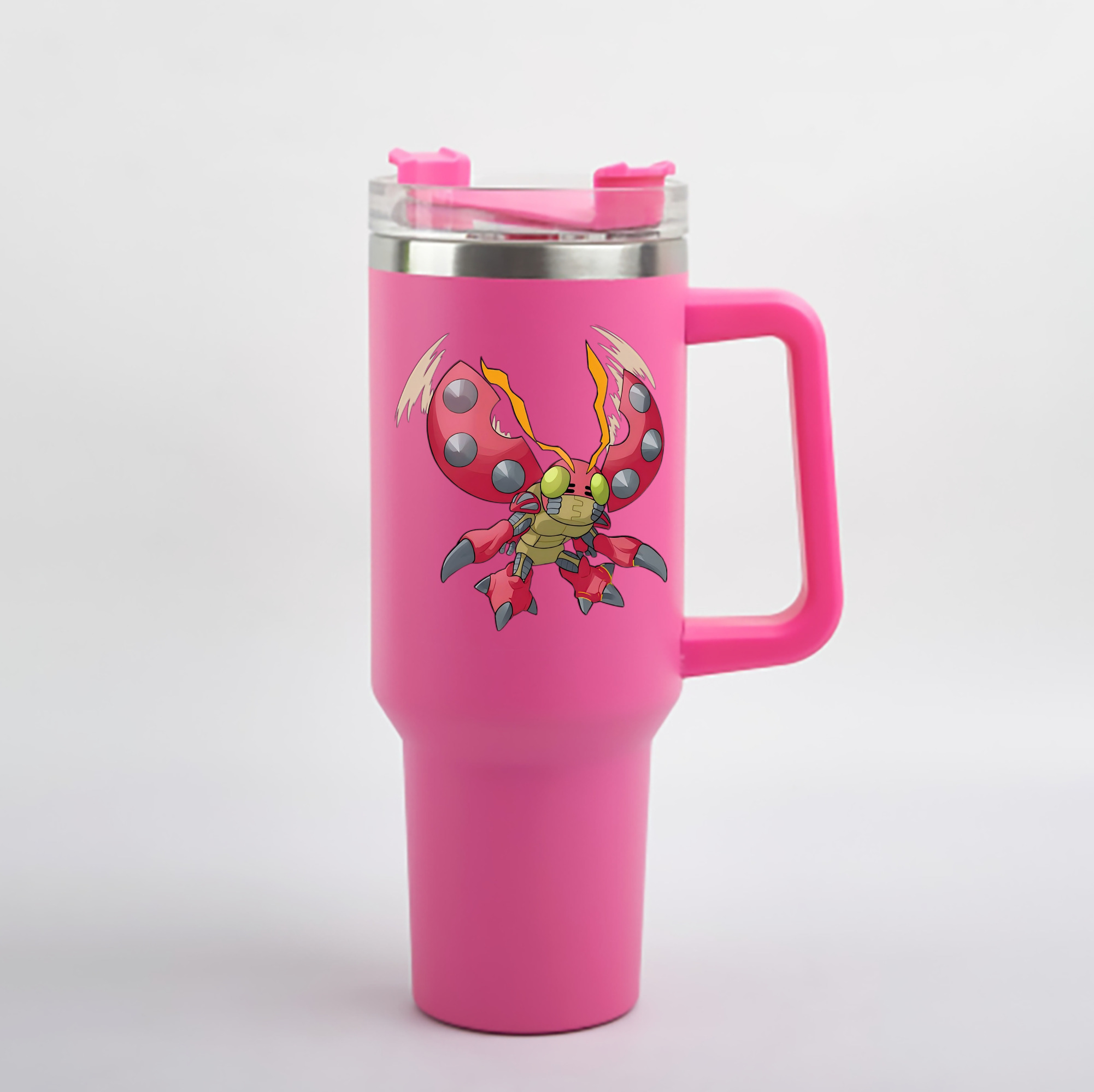 （画像用） Digimon デジタルモンスター/デジモン 1200mL車用タンブラー - クリスタルステッカー（プラスチックストロー付き）